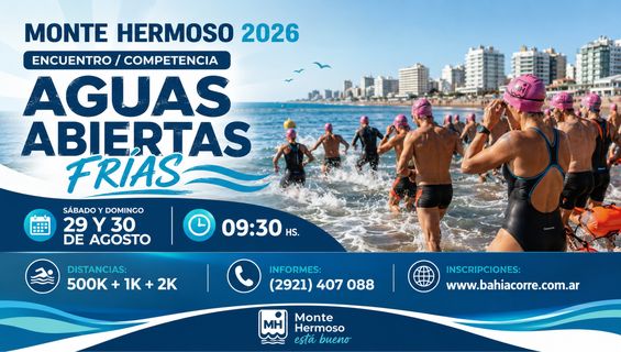 Monte Hermoso se prepara para un fin de semana de aguas abiertas en pleno invierno
