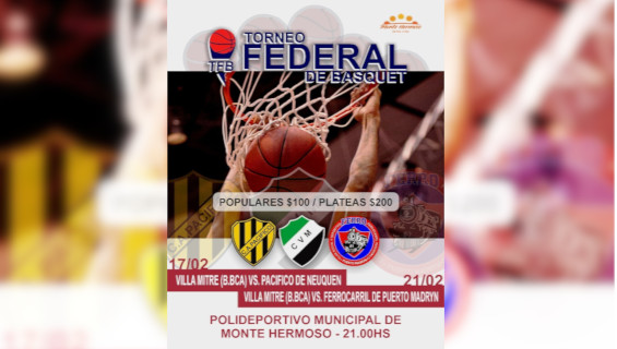 Vuelve el básquet del Torneo Federal a Monte Hermoso!!