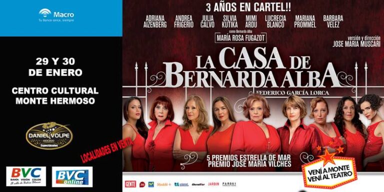 Llega “La Casa de Bernarda Alba” al Centro Cultural