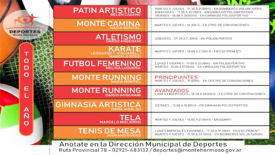 Comenzaron las asistencias deportivas gratuitas que ofrece Deportes Municipal